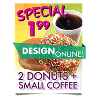 DN-049 Donut & Coffee Special Poster