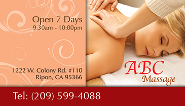 Spa BC001 Massage Business Card Front