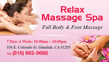 Spa BC011 Massage Business Card Front