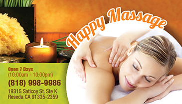 Spa BC017 Massage Business Card Front