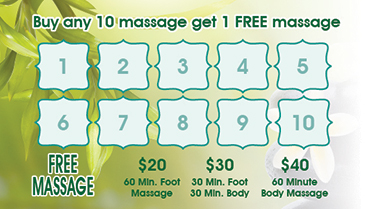 Spa BC052 Spa Massage Business Loyalty Card Front