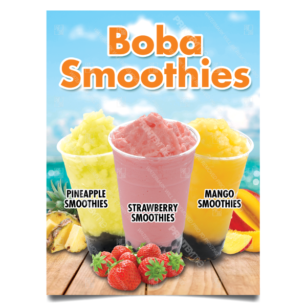BV-150 Assorted Boba Smoothies Poster