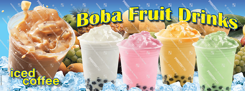 Boba Fruit Drinks Banner