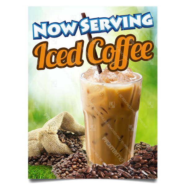 BV-038 Now Serving Iced Coffee Poster