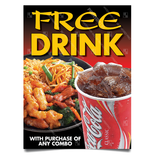 CF-009 Chinese Food Free Drink with Combo Poster