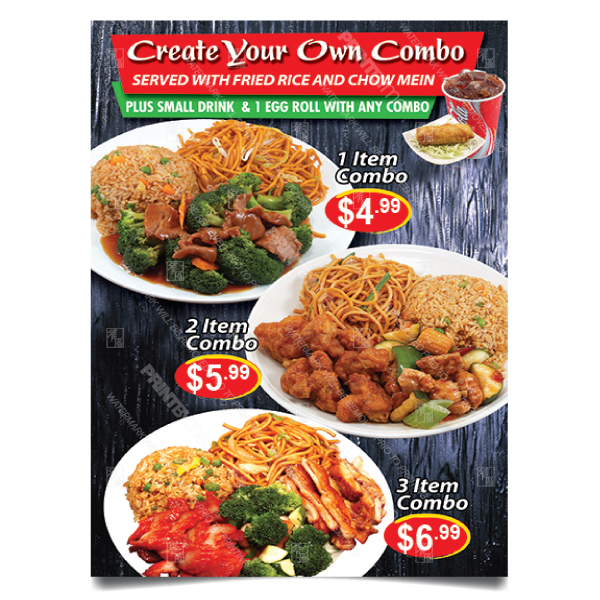 CF-185 Chinese Food Create Your Own Combo Poster