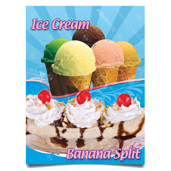 DN-006 Ice Cream and Banana Split Poster