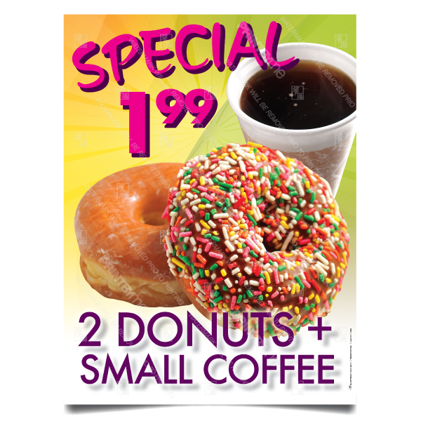 DN-049 Donut Coffee Special Poster