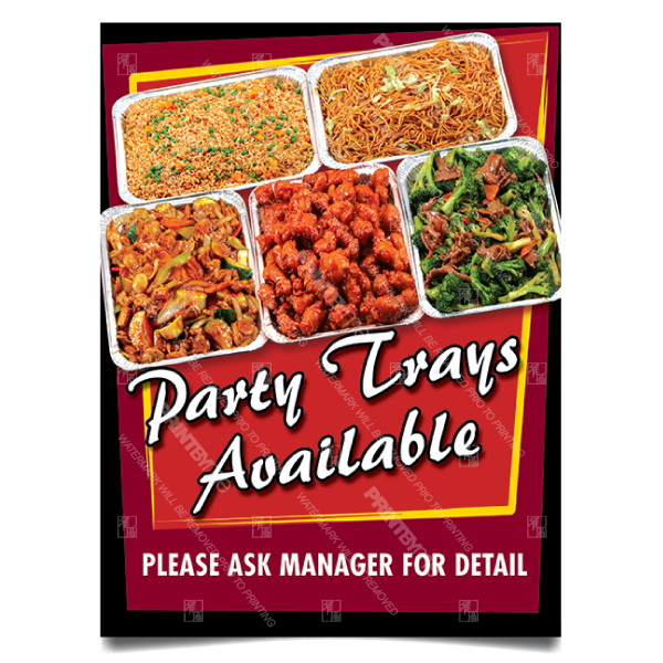 MC-003 Chinese Food Party Trays Poster